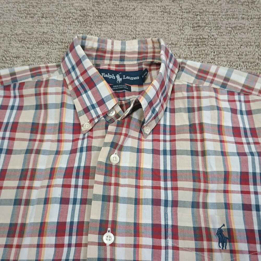 Ralph Lauren Shirt Men's Medium Greggor Short Sleeve Button Down Old Money